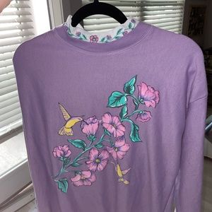 Hummingbird sweater collar crew neck